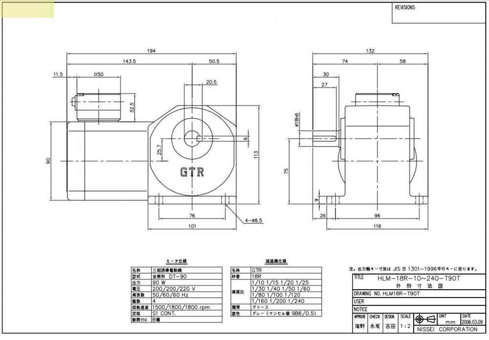 日本NISSIE-GTR日精减速机型号GLM-28-900-...