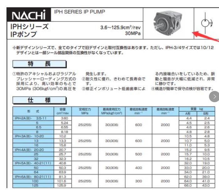 日本不二越油泵型号：IPH-2B-5 