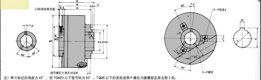 日本Tsubaki椿本的扭力限制器型号：TGM20-TH20...